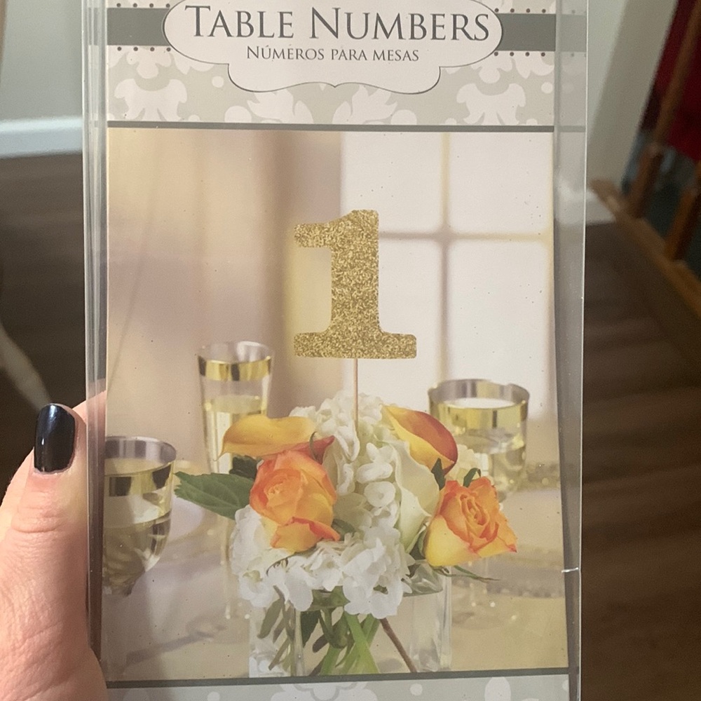 Gold Sparkle Table Numbers